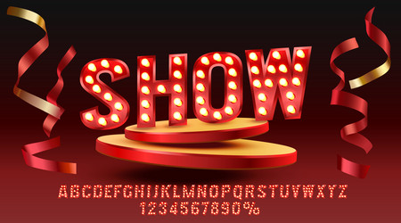 show font set collection letters and numbers vector image