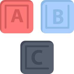 abc blocks basic alphabet knowledge flat color vector image