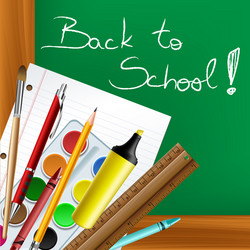 back to school frame with tools vector