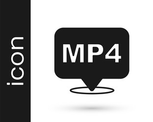 black mp4 file document download button icon vector image