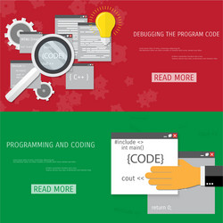 flat concept of programming and coding vector image