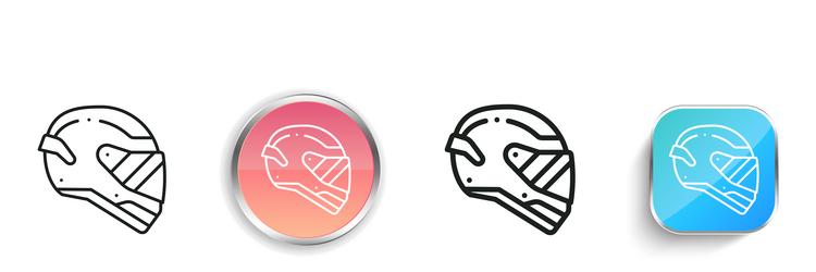 helmet icon thin linear regular and button style vector image