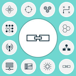 learning icons set with analysis design loop vector image