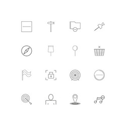 Maps and navigation linear thin icons set vector