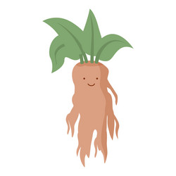 Poison mandrake icon cartoon mandragora leaf vector