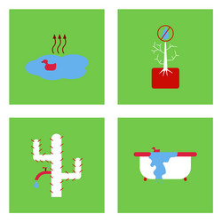 set of ecology icons on color backgrounds square vector image