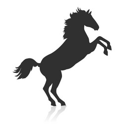 Black Rearing Horse Silhouette Vector Image