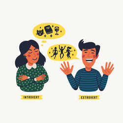 Extrovert vs. Introvert vector image
