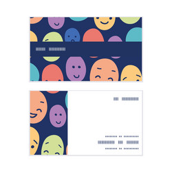 funny faces horizontal stripe frame pattern vector image