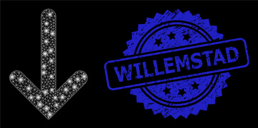 rubber willemstad seal and glossy net down arrow vector image