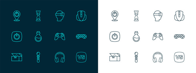 set line computer mouse vr controller game vector image