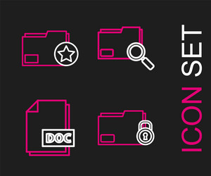 Set line folder and lock doc file document search vector