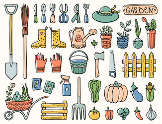 Camping doodle set Royalty Free Vector Image - VectorStock