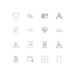 Files and folders sign linear thin icons set vector
