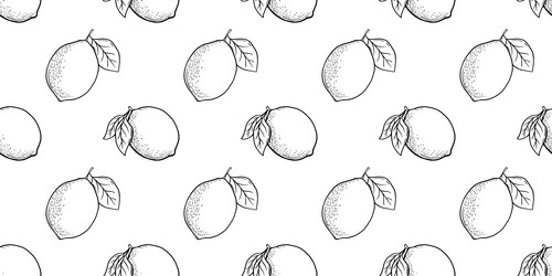 Hand drawn seamless pattern with etching vector