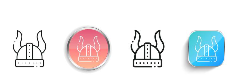 helmet icon thin linear regular and button style vector image