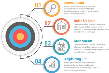 infographic template with target vector image