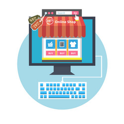 Internet shopping process vector