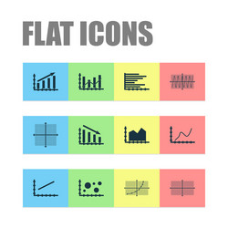 set of graphs diagrams and statistics icons vector image