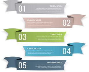 5 banners with numbers and text vector image