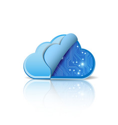 cloud computing with electronic circuit vector image