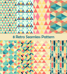 Retro Geometric Patterns Set vector image
