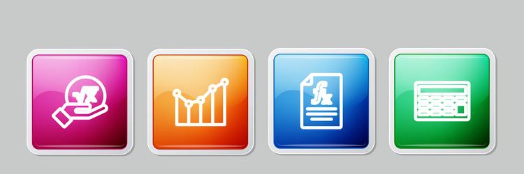 set line square root of x glyph graph schedule vector image