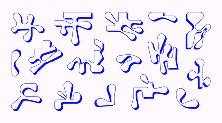 set of linear objects in a modern style the shape vector image