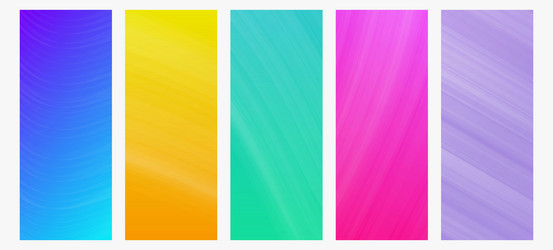 set of modern gradient backgrounds with wave line vector image