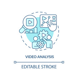 Video analysis soft blue concept icon vector