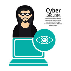 cyber security computer technology hacker vector image