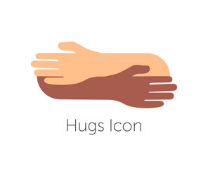 Human hugs hugging hands support and love symbol Vector Image
