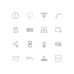 internet technologies linear thin icons set vector image