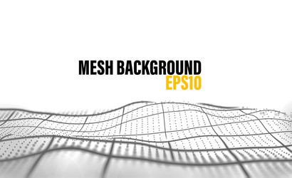 mesh abstract background with black line and dots vector image