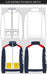 winter jacket with 2 pockets file vector image