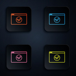 Color neon line secure your site with https ssl vector