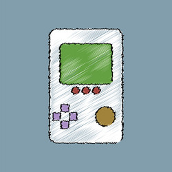 flat shading style icon tetris portable game vector