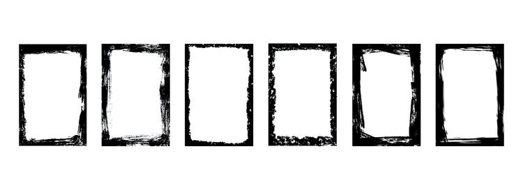 frame with fuzzy worn borders rectangular window vector image