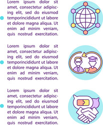 global colleagues network concept line icons vector