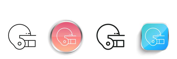 helmet icon thin linear regular and button style vector image