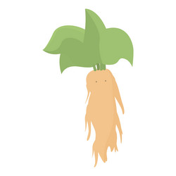 Root mandrake icon cartoon green herb vector