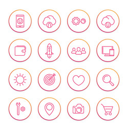 thin line web icons set basic interface elements vector image