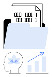 digital data storage and analytics with growth vector image