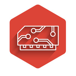 white line ram random access memory icon isolated vector