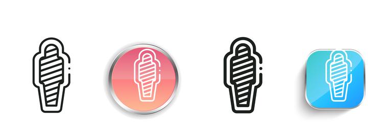 burial icon thin linear regular and button style vector image