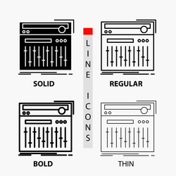 control controller midi studio sound icon in thin vector