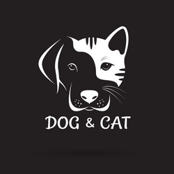 Dog and Cat Face Combination Vector Image