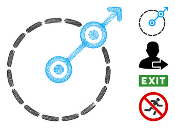 Linear round area exit mesh vector