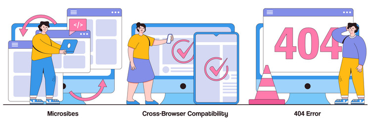 microsite interface cross-browser compatibility vector image