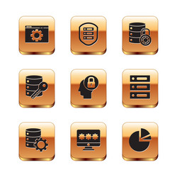 set browser setting server and gear monitor vector image